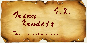 Irina Krndija vizit kartica